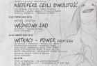 plakat promujący 37. Urodziny Teatru Witkacego. Na szarym tle ze szkicami Witkacego widać program urodzin. Powyżej programu czerwoną czcionką, przypominającą pismo Witkacego napis 137/37. Na czarno Witkacy Teatr. Pod spodem lista organizatorów i sponsorów