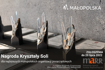 Przejdź do: KRYSZTAŁY SOLI – Lider Pozarządowej Małopolski 2022: zgłoś organizację pozarządową do nagrody 
