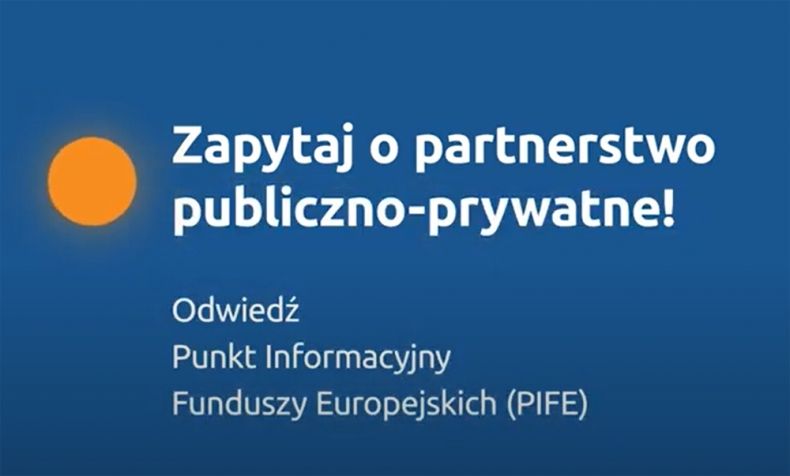Hasło "Zapytaj o partnerstwo publiczno-prywatne" na niebieskim tle