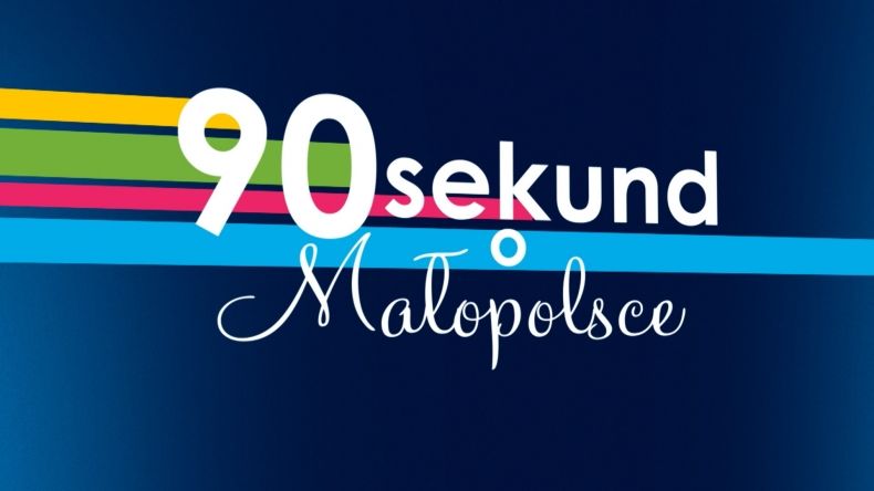 Kolorowa grafika z napisem: 90 sekund o Małopolsce.