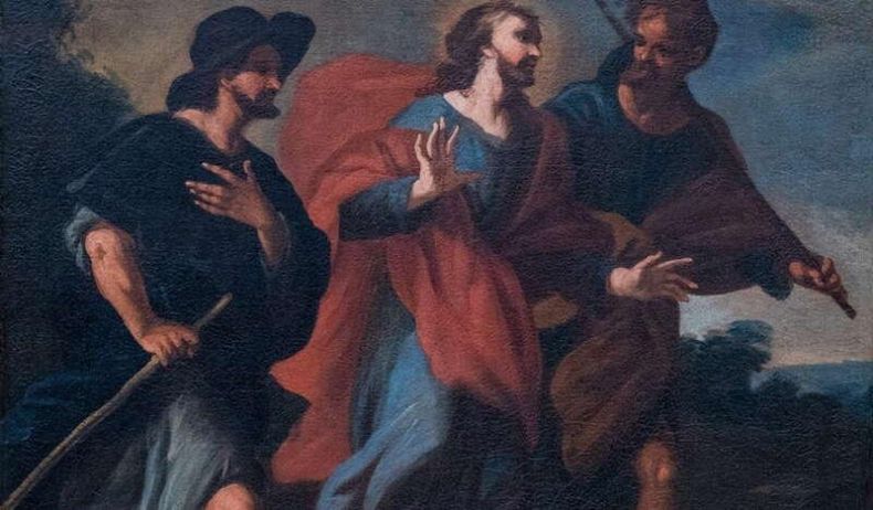 fragment obrazu Chrystus idący do Emaus