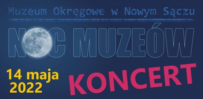 Grafika promująca Noc Muzeów 2022 w Nowym Sączu