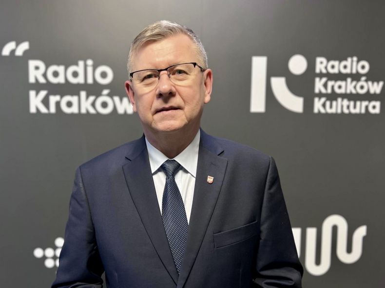 Marszałek Małopolski Witold Kozłowski podczas wizyty w Radiu Kraków