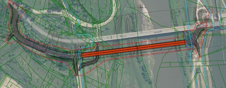 Plan budowy mostu w Jankowicach.