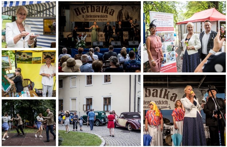Kolaż ze zdjęć z pikniku retro