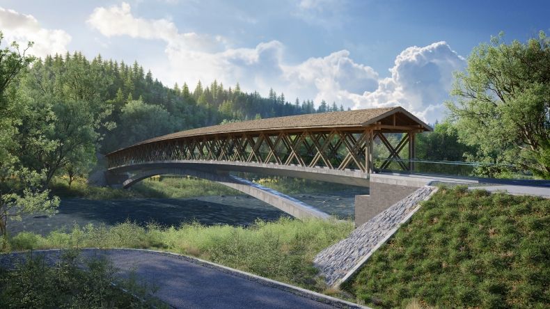 Projekt kładki nad Dunajcem; zdjęcie projektowe