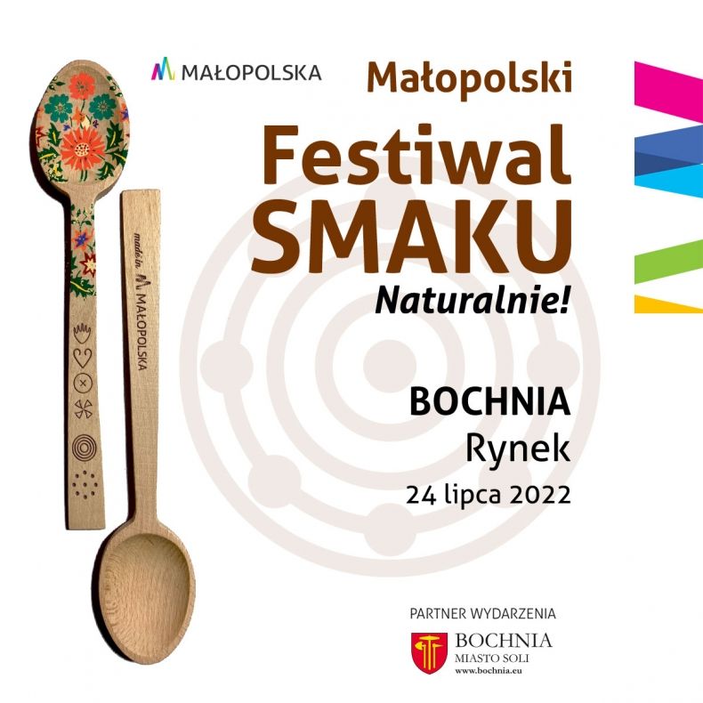 Plakat zapowiadający Małopolski Festiwal Smaku w Bochni.