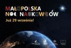 Kula ziemska na czarnym tle, nad nią napis Małopolska Noc Naukowców oraz data :29 września