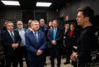 wizytacja oddanej nowoczesnej strzelnicy - od lewej Piotr Bąk starosta tatrzański, marszałek Małopolski Witold Kozłowski oraz burmistrz Zakopanego Leszek Dorula