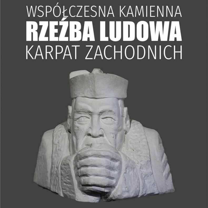 Grafika z wizerunkiem popiersia człowieka, rzeźba wykonana w kamieniu