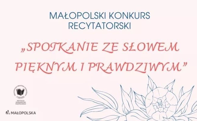 Grafika z napisem: Spotkanie ze słowem pięknym i prawdziwym.