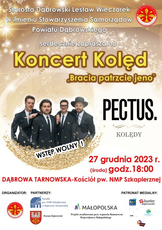 Plakat zapraszający na koncert zespołu Pectus