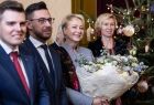 Iwona Gibas z zarządu województwa oraz poseł Filip Kaczyński i dyrektor Monika Gubała z departamentu kultury Urzędu Marszałkowskiego 