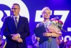 Burmistrz Krynicy Piotr Ryba oraz członek zarządu województwa Iwona Gibas