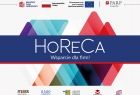 Plakat z napisem Horeca i logotypami