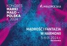 Napis Kongres Marki Małopolska - mądrość i fantazja w harmonii - na kolorowym tle