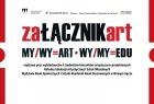 Grafika wystawy "zaŁĄCZNIKart" wystawy wykładowców i studentów w Kasztelu w Szymbarku