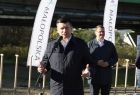 Wbicie łopaty pod budowę kładki na Rabie w Myślenicach