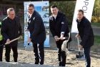 Wbicie łopaty pod budowę kładki na Rabie w Myślenicach