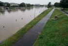 zalane ścieżki asfaltowe wzdłuż Wisły w Krakowie