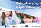 Baner: Małopolski system wspierania uczniów. Poniżej uśmiechnięte dzieci.