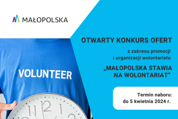 Małopolska stawia na wolontariat – nabór trwa do 5 kwietnia