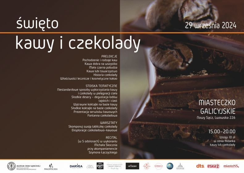 Plakat informujący o Święcie kawy i czekolady