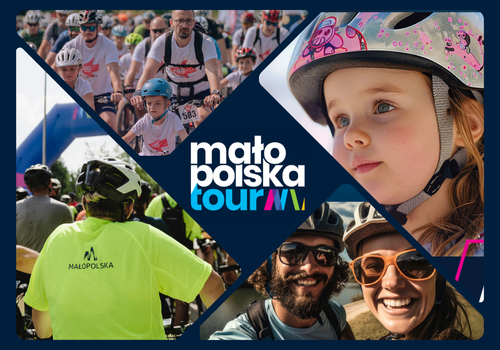 Grafika to plakat zapraszający na Malopolska Tour w Proszowicach