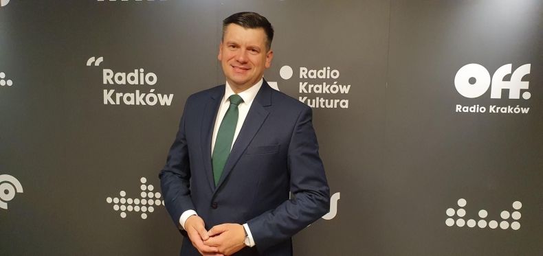 Marszałek Łukasz Smółka w radiu Kraków.