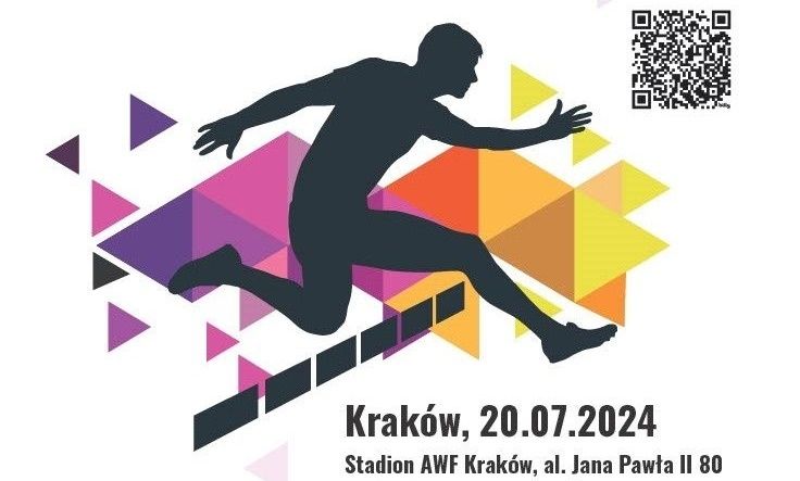 Plakat reklamujący mecz. Na głównym planie sylwetka biegnącego zawodnika