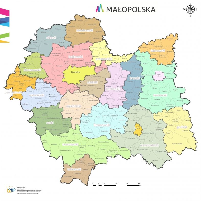 Mapa Małopolski