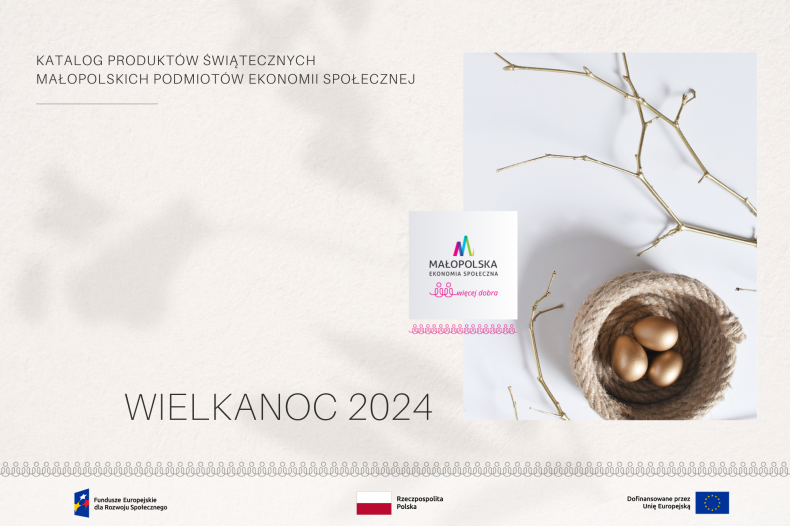 Grafika katalog produktów małopolskich przedsiębiorstw społecznych - Wielkanoc 2024