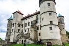 Zdjęcie ze spotkania prezentujące remont konserwatorski bramy wjazdowej oraz wymianę stolarki okiennej w Sali Balowej na Zamku w Wiśniczu.