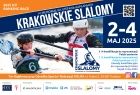 Plakat promujący wydarzenie pod tytułem Krakowskie Slalomy 2025 – Memoriał im. Stefana Kapłaniaka.