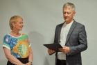 Iwona Gibas z zarządu województwa oraz burmistrz Brzeszcz Radosław Szot