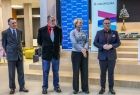 Iwona Gibas z Zarządu Województwa podczas uroczystego spotkania ze strażakami z gminy Trzebinia, które odbyło się w nowo otwartym i nowoczesnym budynku trzebińskiej Manufaktury