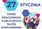 Plansza z napisem 27 stycznia, Dzień Pracownika Publicznych Służb Zatrudnienia