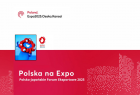 Flaga Polski z oficjalna maskotką Expo.
