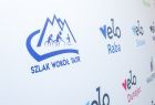 Zdjęcie ścianki informacyjnej, z logotypami VELO