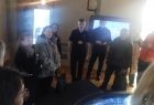 Goście z Mołdawii w podziemiu Pasażu Odkryć w Tarnowie - parku edukacyjnym z interaktywną ekspozycją.