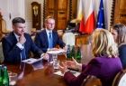 Spotkanie marszałka Łukasz Smółki z Mimozą Halimi – ambasador Republiki Albanii w Polsce, które odbyło się 16 czerwca w Urzędzie Marszałkowskim Województwa Małopolskiego.