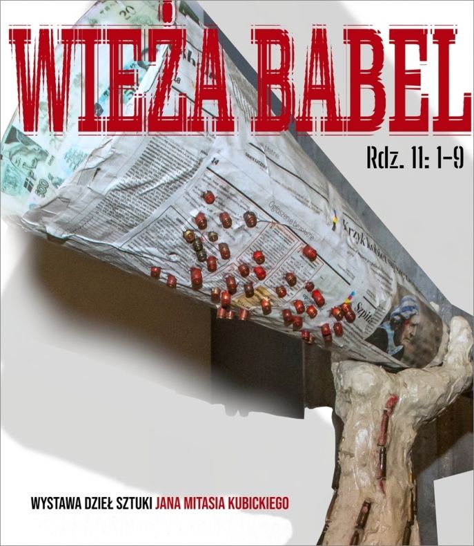 Grafika do wystawy Jana Mitasia Kubickiego pt. Wieża Babel
