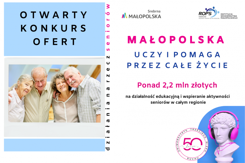 „Małopolska uczy i pomaga przez całe życie” – wsparcie dla organizacji senioralnych