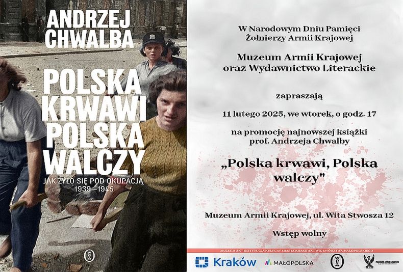 Okladka książki Andrzeja Chwalby: cztery sanitariuszki niosące rannego. 