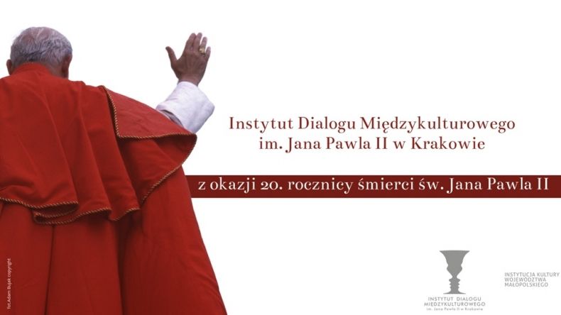 papież Jan Paweł II tyłem w geście pozdrowienia