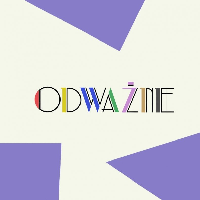 grafika z napisem "Odważne" jako motyw przewodni wystawy i towarzyszących im wydarzeń 