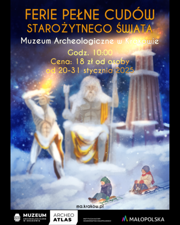 grafika zapraszające na zajęcia podczas ferii 2025