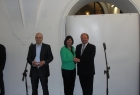 Powitanie Chóru Filharmonicznego Erfurt, na zdj. Minister ds. Federalnych i Europejskich Turyngii Marion Walsmann i Stanisław Sorys z Zarządu Województwa