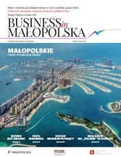 Zdjęcie przedstawia okładkę periodyku Business in Małopolska, NR 14; Wyspy Palmowe Dubaj