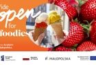 Grafika promująca kampanię z hasłem: Małopolska szeroko otwarta dla smakoszy